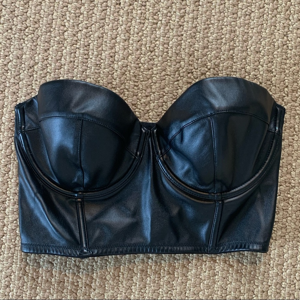 Black leather Victoria’s Secret Corset